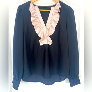 J. Crew Blouse with ruffle accent.